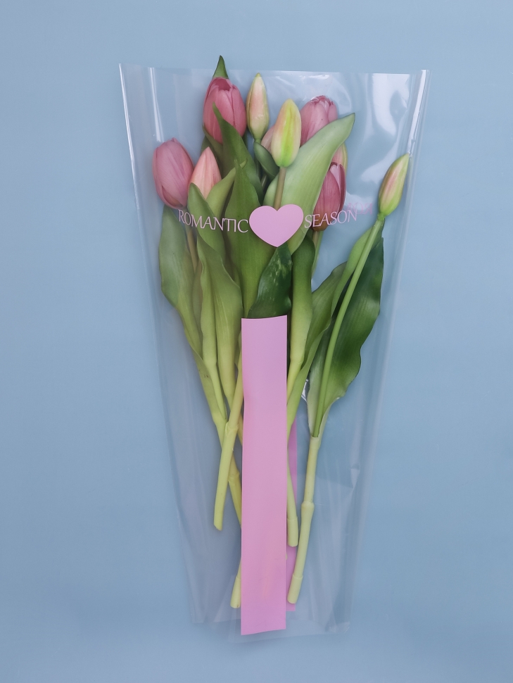 Пакет цветочный Конус 27/40/12,5 Романтика розовый 50 шт