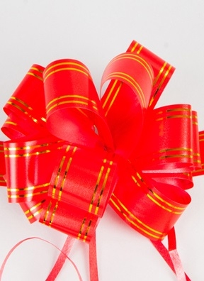 Бант шар с золотой полосой 18, 10шт. красный Бант шар с золотой полосой 18, 10шт. красный
