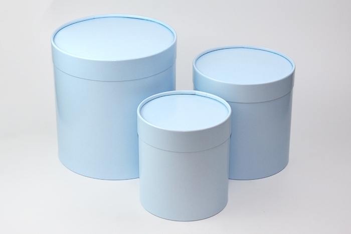 Коробка цилиндр набор из 3шт. 20х22см голубой Коробка цилиндр набор из 3шт. 20х22см голубой