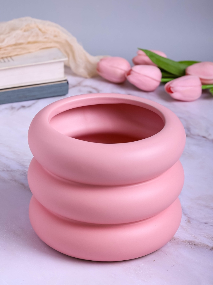 Кашпо керамика 16х13см CL02 розовый Кашпо керамика 16х13см CL02 розовый