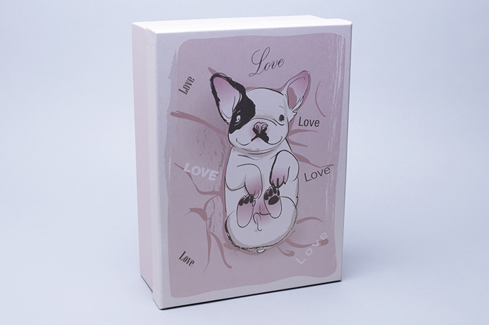 Коробка прямоугольник 26х19х8,5см W72301-1AB мопс love Коробка прямоугольник 26х19х8,5см W72301-1AB мопс love