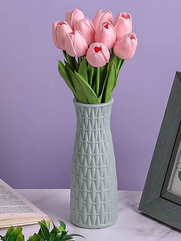 Ваза пластиковая H21 х D6,8х7,7см AS3508 голубой