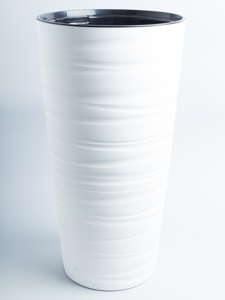 Кашпо из пластика "Модерн Максимум" 15л. h58см,d30см белый
