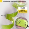 Лента НГ 2,5х3ярд с рисунком Merry Christmas салатовый Лента НГ 2,5х3ярд с рисунком Merry Christmas салатовый