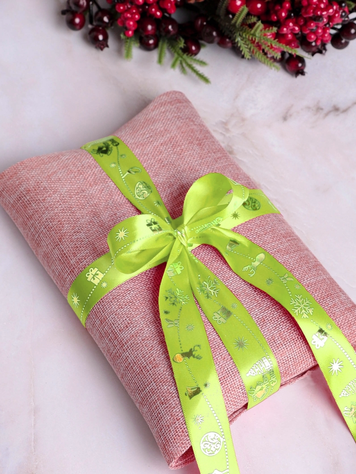 Лента НГ 2,5х3ярд с рисунком Merry Christmas салатовый Лента НГ 2,5х3ярд с рисунком Merry Christmas салатовый