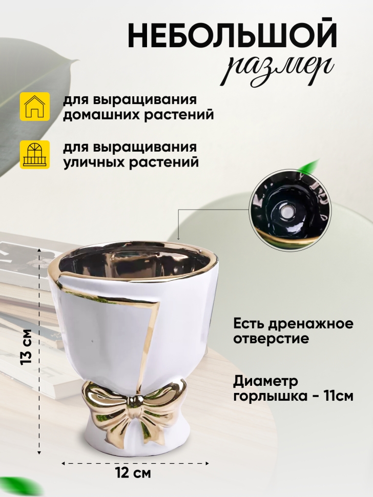 Кашпо керамика 12х12х13см TX06696012.12 белый Кашпо керамика 12х12х13см TX06696012.12 белый