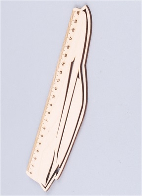 Линейка деревянная 20см Машинка