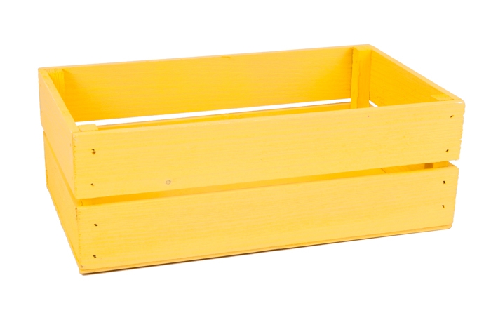 Ящик деревянный 24х13хh8см желтый