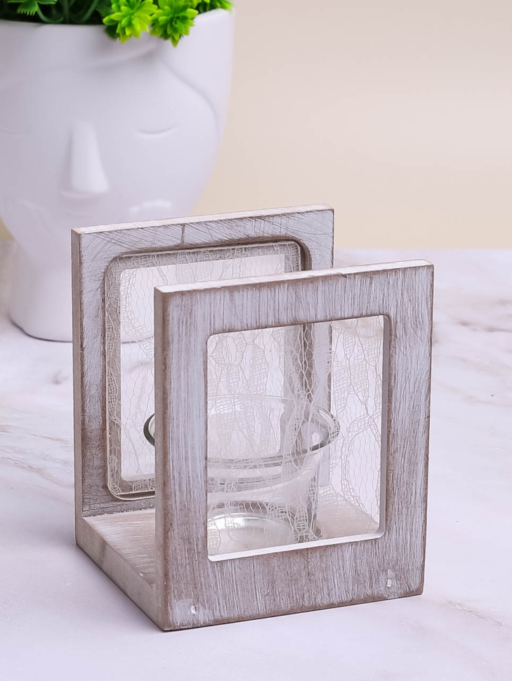 Подсвечник экран на 1 свечу 8,5х11х9см белый