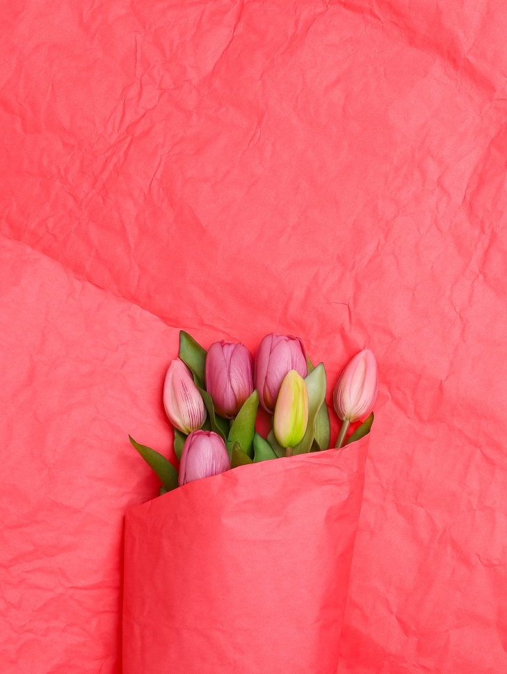 Бумага жатая 68см х 5м 60гр  красно-коралловый