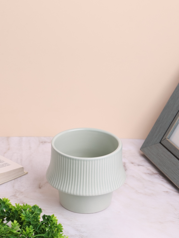 Кашпо керамика 11х11см зеленый светлый