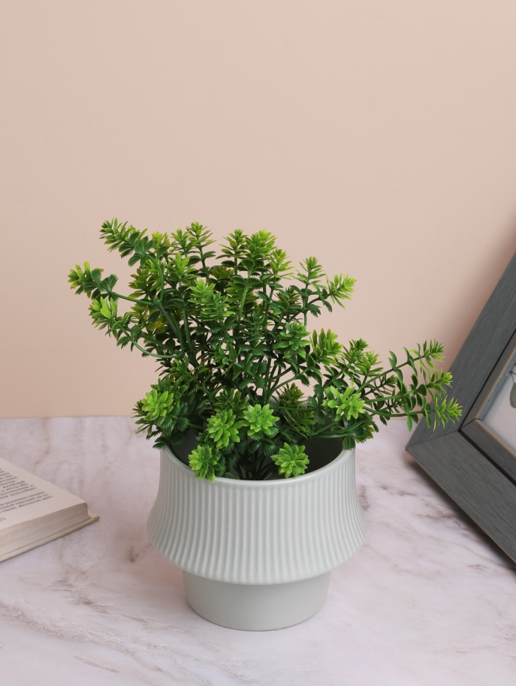 Кашпо керамика 11х11см зеленый светлый