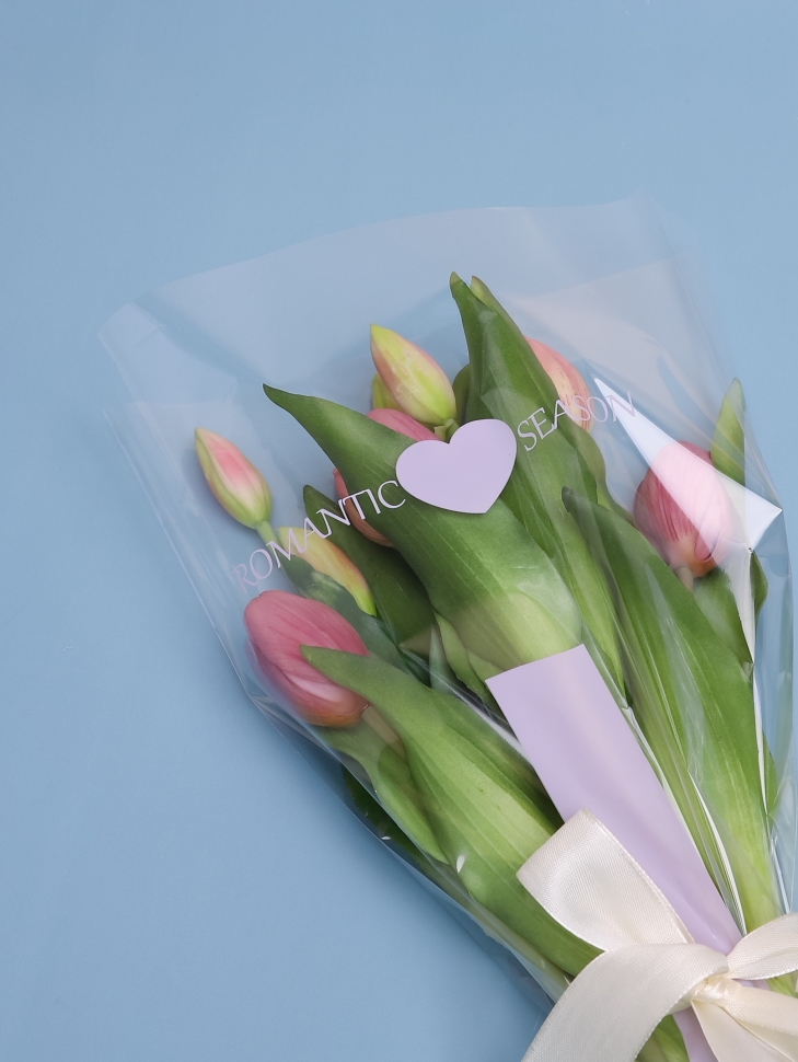 Пакет цветочный Конус 27/40/12,5 Романтика сиреневый 50 шт