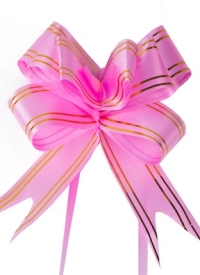 Бант-бабочка с золотой полосой 18, 10 шт. розовый