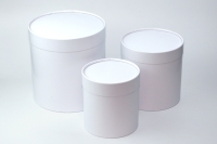 Коробка цилиндр набор из  3шт. 20х22см белый