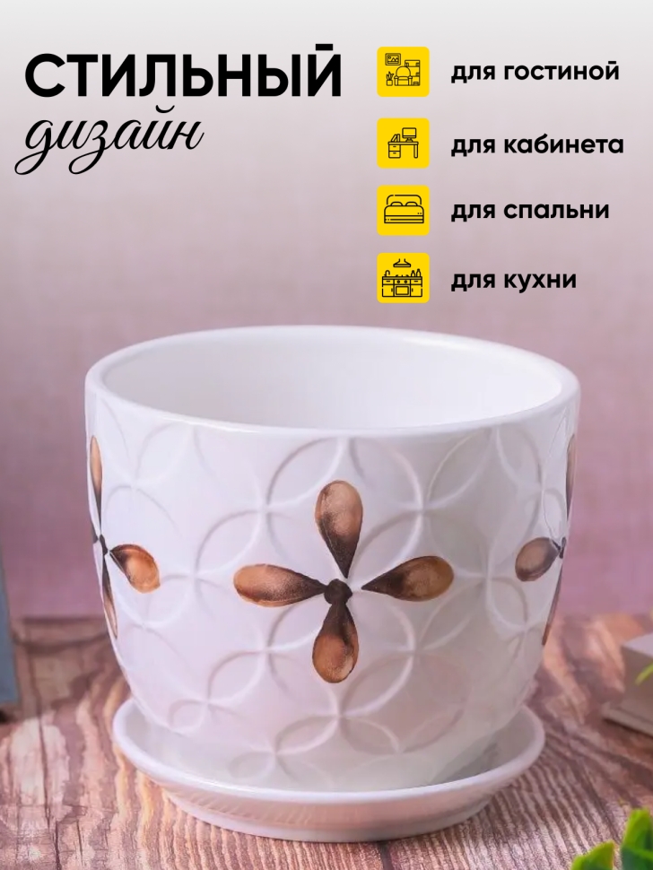 Кашпо керамика 14х14х12,5см TX55322 цветок Кашпо керамика 14х14х12,5см TX55322 цветок