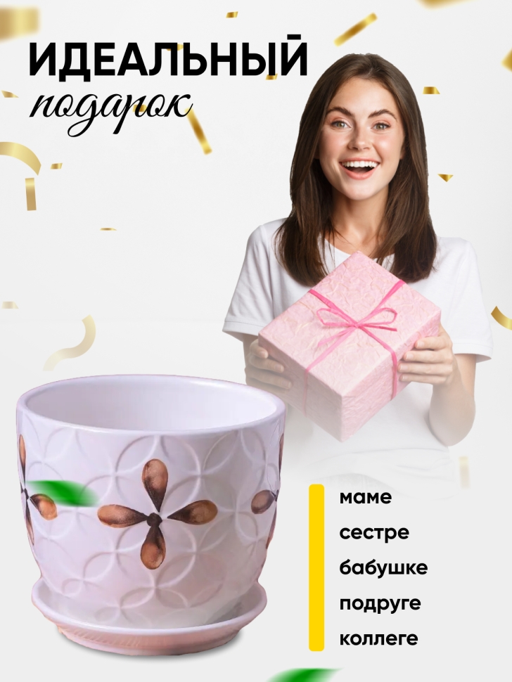 Кашпо керамика 14х14х12,5см TX55322 цветок Кашпо керамика 14х14х12,5см TX55322 цветок