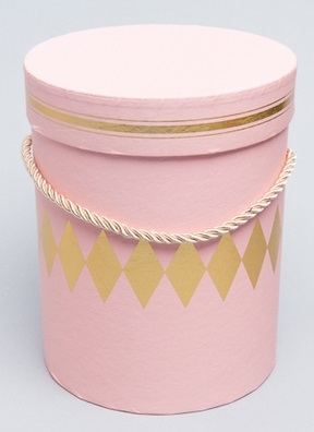 Коробка цилиндр 14х18,5см W6682 розовый