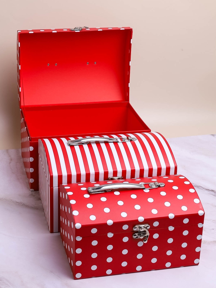 Коробка сундучок набор из 3шт 26x18x16,5см CN230510-2-677 красный