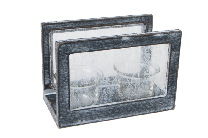 Подсвечник экран на 2 свечи  8,5х16х11см