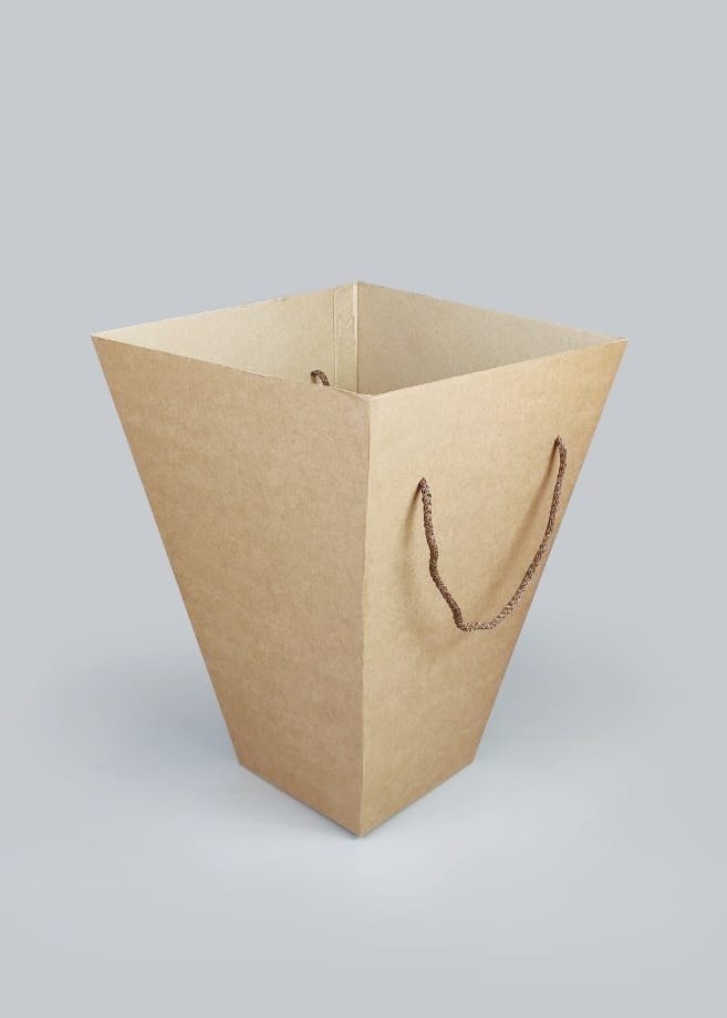 Упаковка для букетов и композиций 18х34хh53см без крышки крафт Упаковка для букетов и композиций 18х34хh53см без крышки крафт