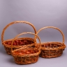 Корзина плетеная (ива) 3шт 46х36х41см L-28-4 коричневый