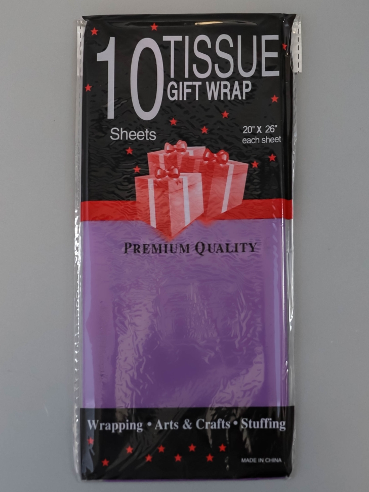 Бумага тишью 50х66см,10 лист. сиреневый темный Бумага тишью 50х66см,10 лист. сиреневый темный