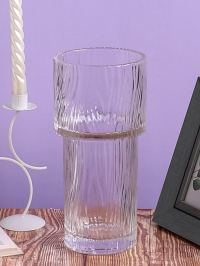 Ваза стекло Трубка H24 D10,5см К рельефная