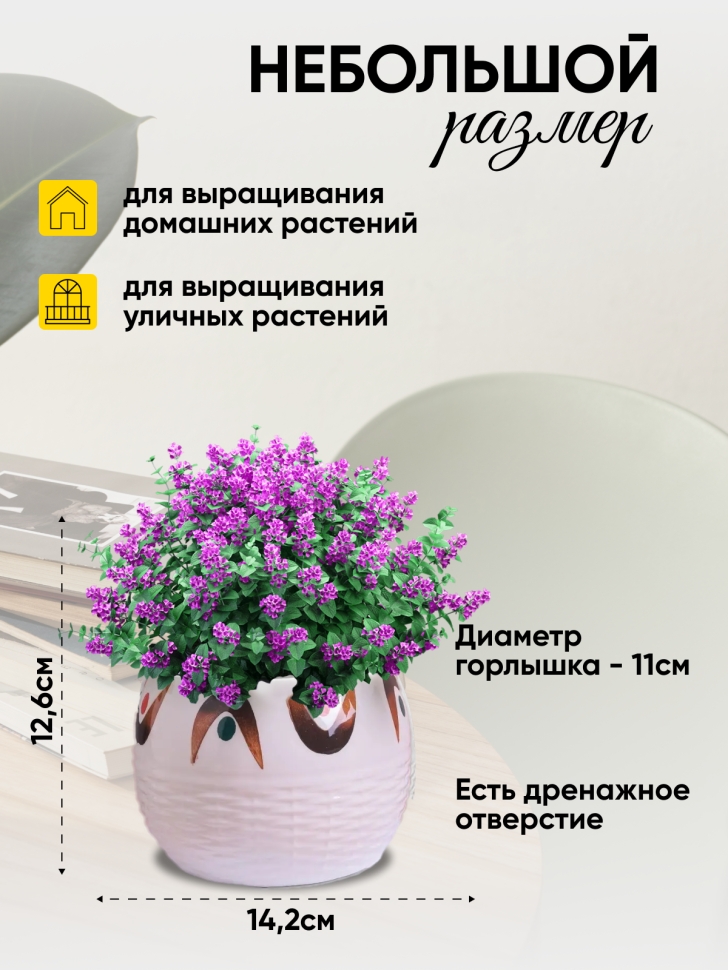 Кашпо керамика 14х14х12,5см TX5480032 -2 Кашпо керамика 14х14х12,5см TX5480032 -2