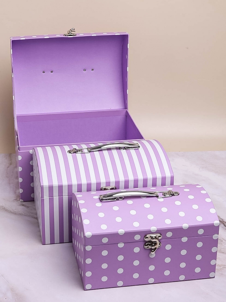Коробка сундучок набор из 3шт 26x18x16,5см CN230510-2-678 сиреневый Коробка сундучок набор из 3шт 26x18x16,5см CN230510-2-678 сиреневый