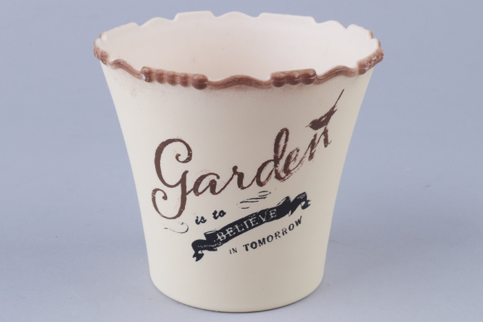 Кашпо из пластика круглое 13х12,5см 16B0713-1