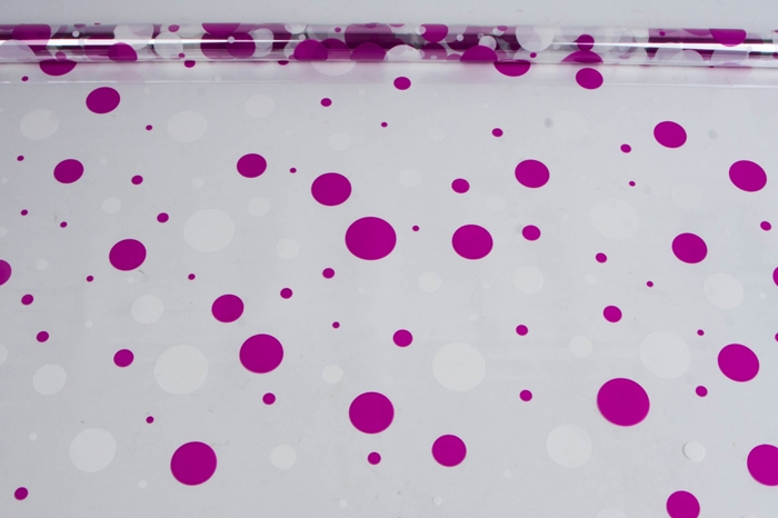 Пленка цветная Серпантин 70см бело-фуксия