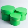Коробка цилиндр набор из 3шт. 19х22.5см зеленая Коробка цилиндр набор из 3шт. 19х22.5см зеленая