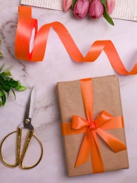 Лента атласная 24мм х 25ярд оранжевый