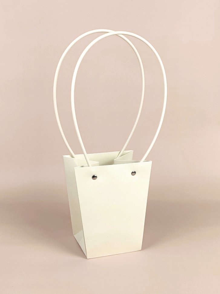 Сумочка для цветов 13х15,5х 9,5см кремовый