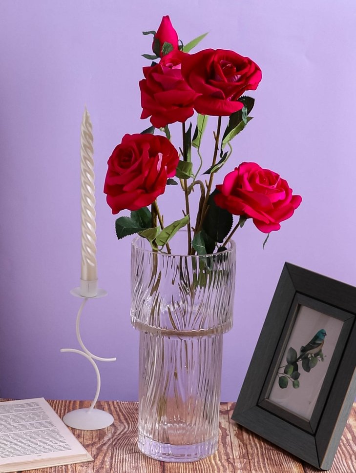 Ваза стекло Трубка H29,5 D13,5см К рельефная