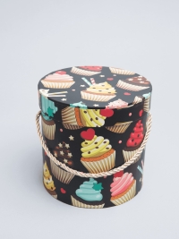 Коробка цилиндр 18,3х17,2см 9144-814-89 кексы на черном