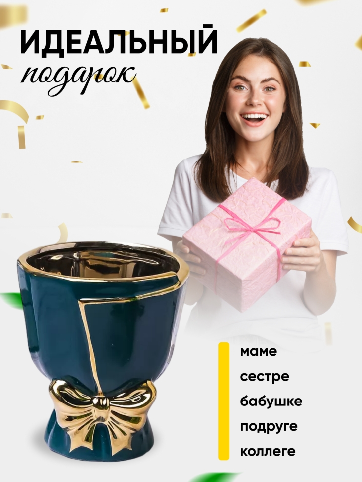 Кашпо керамика 12х12х13см TX06696012.12 синий Кашпо керамика 12х12х13см TX06696012.12 синий