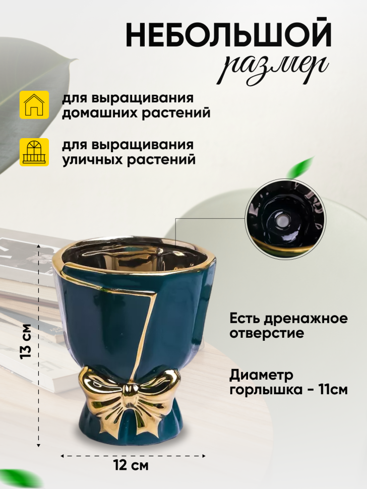 Кашпо керамика 12х12х13см TX06696012.12 синий Кашпо керамика 12х12х13см TX06696012.12 синий