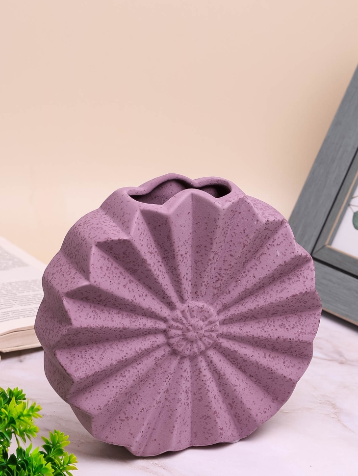 Ваза керамика 19,5х6х18,5см LZL-200 сиреневый Ваза керамика 19,5х6х18,5см LZL-200 сиреневый