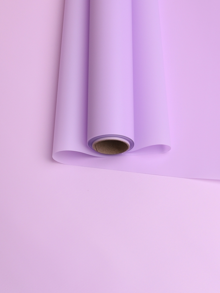 Пленка матовая 60см х 10м  на втулке сиреневый светлый