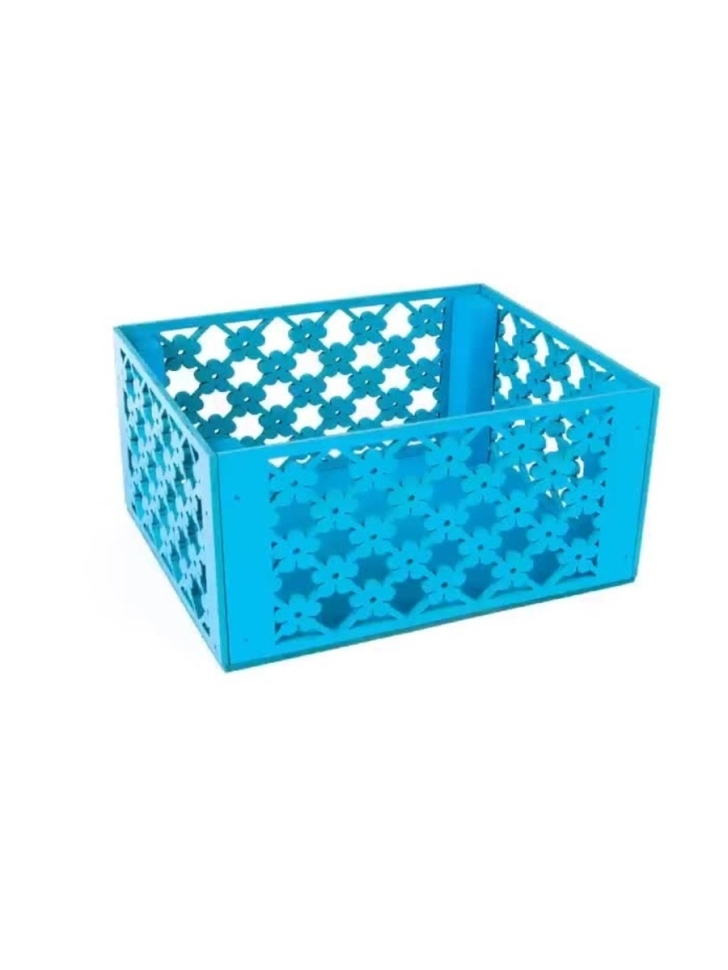 Ящик деревянный резной 18х15 h9 см Ромашки, голубой