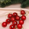 Игрушка елочная Шар  d3см набор 12шт пластик красный