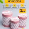 Коробка цилиндр набор из 3шт. 22,5х16,5см ромбы розовый Коробка цилиндр набор из 3шт. 22,5х16,5см ромбы розовый