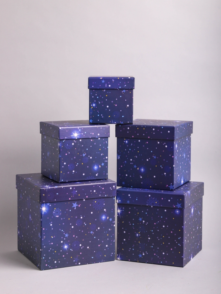 Коробка квадрат набор из 5шт 19x19x19см M5-50 Коробка квадрат набор из 5шт 19x19x19см M5-50