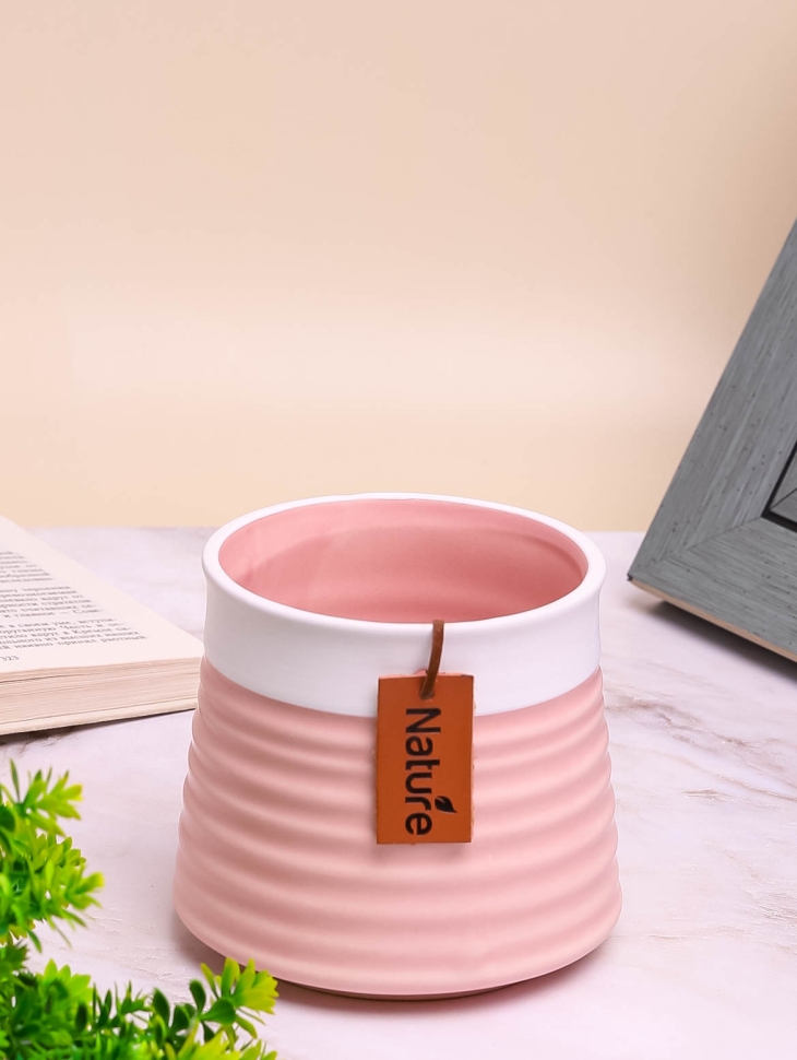 Кашпо керамика 11.3х11.3х10.2см LZL-214-3 розовый Кашпо керамика 11.3х11.3х10.2см LZL-214-3 розовый