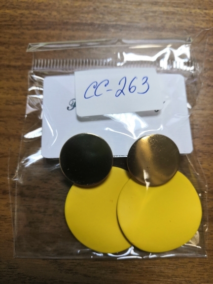 Серьги СС-263 4xD3см желтый