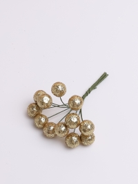 Шарики на проволоке d1,5х9см 12шт К золото античное