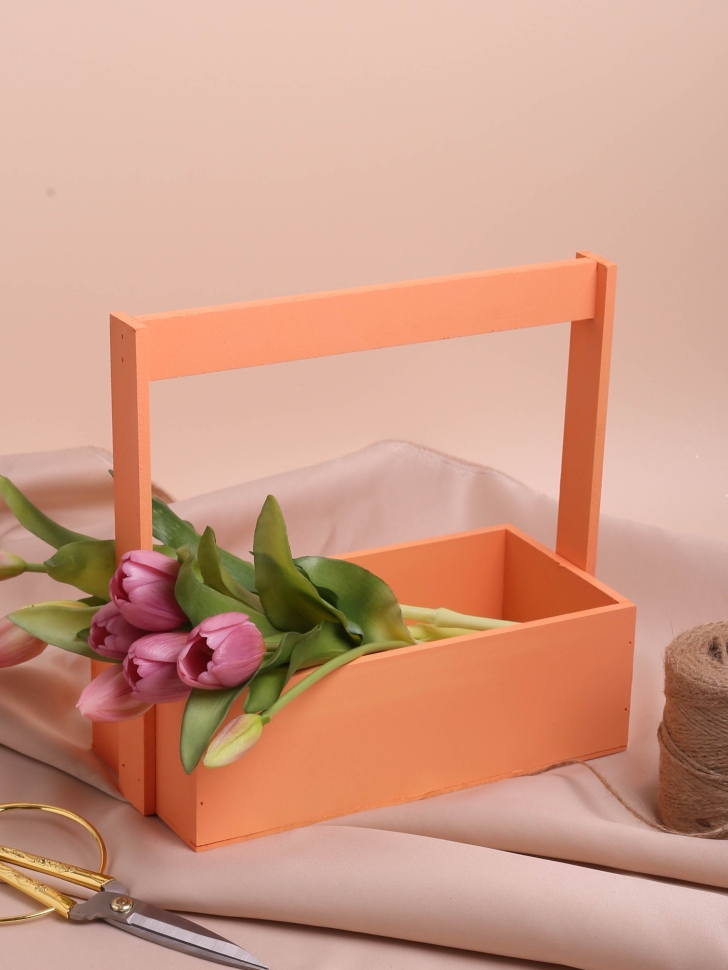 Ящик Флора H25/8,3х25х12,5см № 1 персиковый