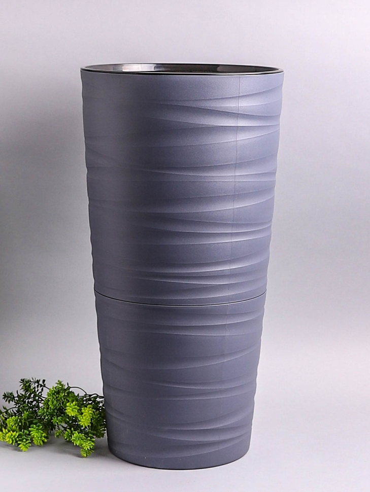 Кашпо из пластика "Модерн Максимум" 15л. h58см,d30см антрацит